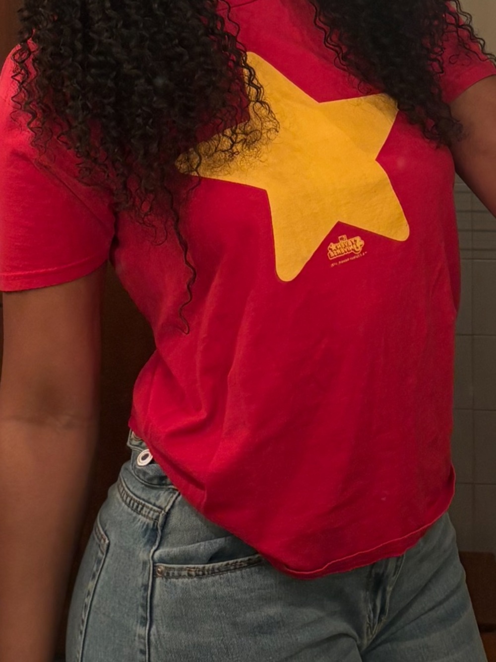Steven universe Red Graphic Tee with Large Yellow Star t shirt